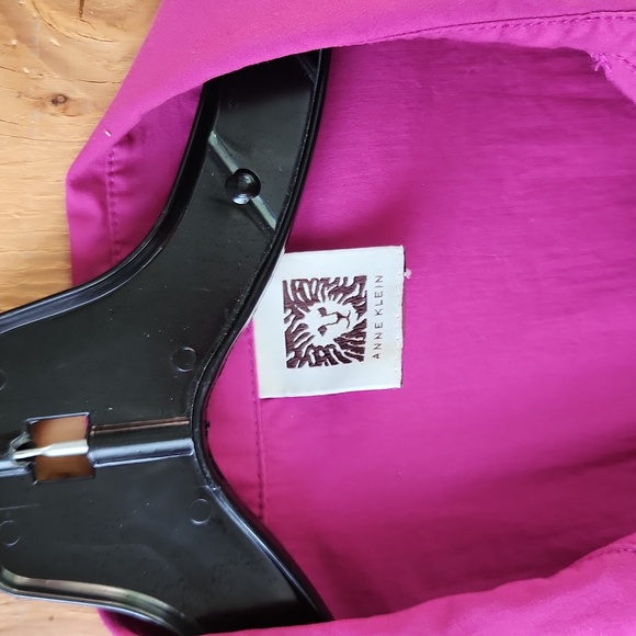 Vintage Anne Klein Fushia Ladies Shirt Sz Medium Preowned - Picture 2 of 4